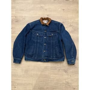 Vintage 70s 80s Lee Storm Rider Jacket Denim Corduroy Blanket Lining Union 42 R